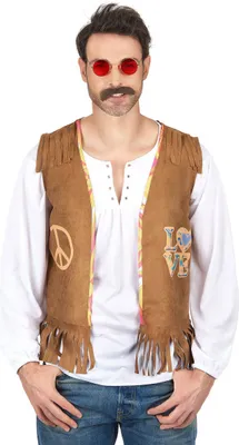 Produktbild von Hippieweste 70er Kostümaccessoire hellbraun - M / L