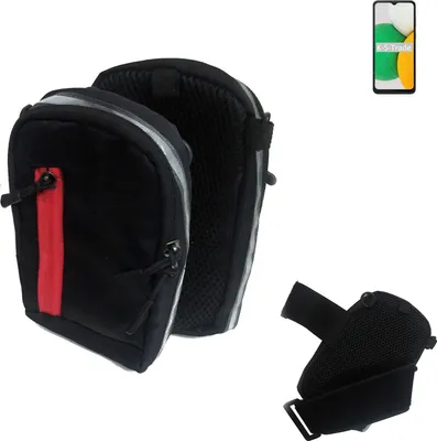 Produktbild von K-S-Trade Outdoor Gürteltasche Holster Umhängetasche kompatibel mit Samsung Galaxy A04 Core schwarz Handy Tasche Case travelbag Schutz Hülle Handy