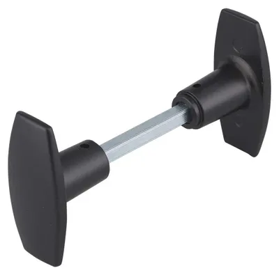 Image de Paire de boutons pour porte, carré 6x110mm, 1 portée, noir - THIRARD