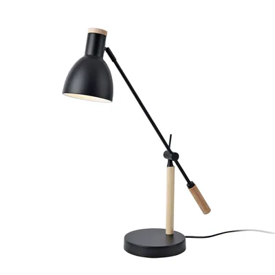 Produktbild von Tischleuchte ‘Watford’ 1 x E27 Metall Holz Schwarz / Holzfarben