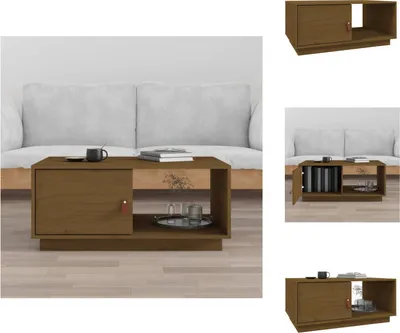 Produktbild von vidaXL Couchtisch Honigbraun 80x50x35,5 cm Massivholz Kiefer -  Couchtische