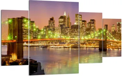 Produktbild von Bild auf Leinwand - Leinwandbild - New York Brücke - 160x90cm - Wand Bild - Wanddeko - Wandbilder - Leinwanddruck - Bilder - Kunstdruck - Wanddekoration - Leinwand bilder - Wandkunst - DL160x90-3517