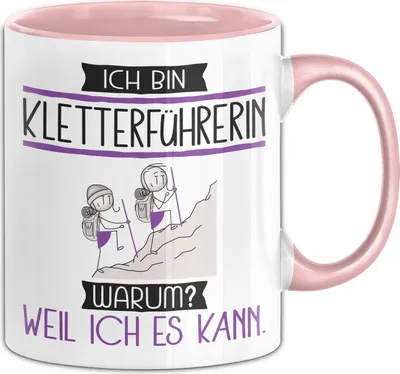 Produktbild von Kletterführerin Tasse Geschenk Ich Bin Kletterführerin Warum Weil Ich Es Kann Geschenkidee Geburtstag (Rosa)