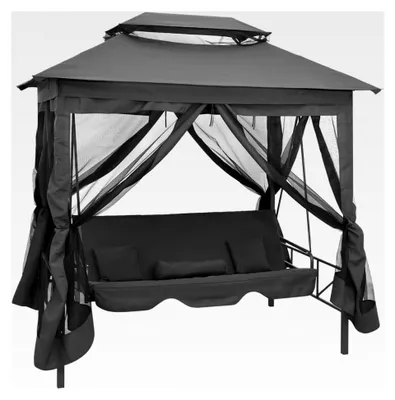 Produktbild von Garten Hollywoodschaukel mit Sonnendach - Anthrazit, 220x160x240 cm