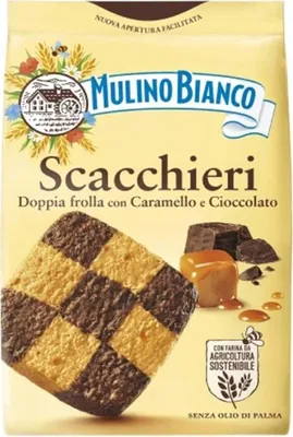 Obrázek produktu pro Mulino Bianco Scacchieri 300 g italské křehké sušenky s karamelem a čokoládou