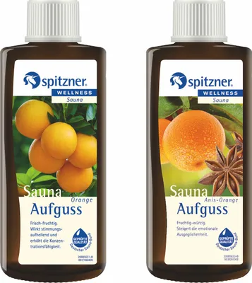 Produktbild von Spitzner 2 Düfte Orange und Anis Orange Vorteilspack Saunaaufguss mit je 190 ml