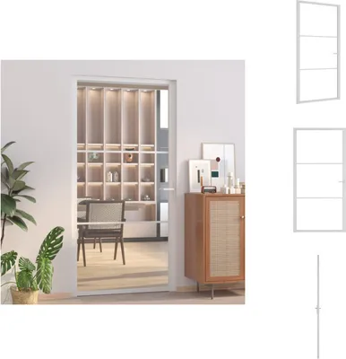 Zdjęcie produktu dla vidaXL Drzwi wewnętrzne 102,5x201,5 cm białe ESG szkło i aluminium - Drzwi wejściowe