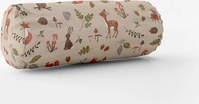 Produktbild von Kissenhülle Forest Waldtiere natur div. Größen von SCHÖNER LEBEN.  Größe 15x40cm (ØxB) Nackenrolle 15x40cm (ØxB) Nackenrolle Größe