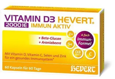 Zdjęcie produktu dla Witamina D3 Hevert 2000 I.U. Immune Active Capsules 60 kapsułek