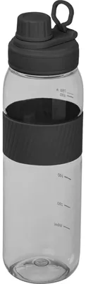 Produktbild von Tritan Trinkflasche mit Silikongriff und Messskala / 750 ml / Farbe: schwarz