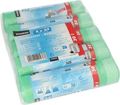 Produktbild von Papstar 12436, 30 l, Grün, Hart-Polyethylen (HDPE), 620 mm, 550 mm, 625 Stück(e)