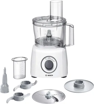 Produktbild von Bosch Kompakt-Küchenmaschine MultiTalent 3 MCM3100W, 20 Funktionen, Rührschüssel 2,3 L, Universalmesser, Schneid-Raspel-Wendescheibe, Schlagscheibe