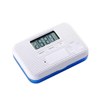 Produktbild von Pillendose mit 5 Ton- und/oder Vibrationsalarmen und 6 Medikamentenfächern. Pillendose Weiß/Blau