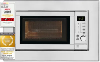 Produktbild von Exquisit Einbau-Mikrowelle EMW 19-7 G | Grill | max. 900 W | Garraum 20 l | Edelstahl-Glas Front