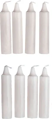 Produktbild von Schweizer Bunkerkerzen aus Paraffinwachs, 24x120 mm, tropffrei, bis zu 6h Brenndauer, 8er Pack