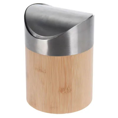 Obrázek produktu pro Mini Waste Bin s øe12x17cm 1 litr bambus/nerezová ocel