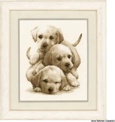 Produktbild von Vervaco Stickpackung Zählmuster "Labrador Welpen"