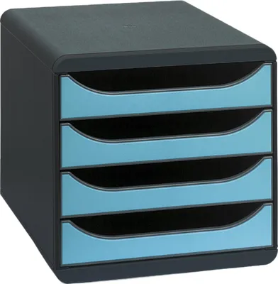 Produktbild von Exacompta Schubladenbox Big Box, 4 offene Schubladen, Iderama - Türkis - 310782D