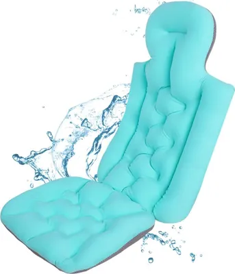 Produktbild von Ganzkörper-Badewannenkissen mit 10 starken Saugnäpfen, Aufrüsten New Blue, 36,1 x 15,7 Zoll