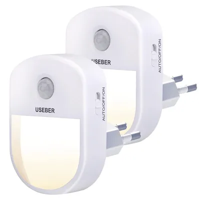 LED-Nachtlampje mit Bewegungsmelder, 2 St., warmweiß