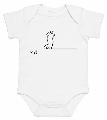 Produktbild von La Linea Balum Strichmännchen Linienmännchen Kult Osvaldo Cavandoli Baby Body, Weiß, 12/18