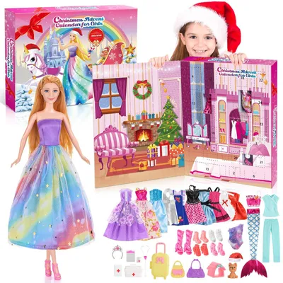 Productafbeelding van Adventskalender 2026 Kinderen Pop 24 Verrassingen Materiaalvriendelijk Roze