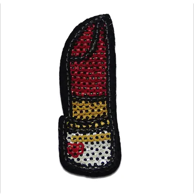 Immagine prodotto di Rossetto con paillettes - Toppe, decalcomanie termiche, applicazioni, toppe, patch, da stirare, dimensioni: 6,9 x 2,3 cm