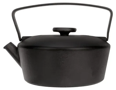 Gusseisen-Teekanne 0,71 l schwarz mit Teefilter