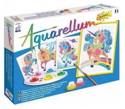Image de Aquarellum junior licornes - sentosphere - 6507 - loisirs creatifs