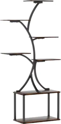 Produktbild von Bolt Edge Pflanzenständer Deluxe 151cm – Pflanzenregal aus Metall und Holz – Mehrstufige Pflanzentisch – Für Innen- und Außenbereich – Blumentopfhalter im Vintage-Stil
