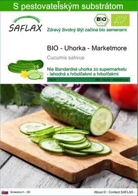 Obrázok produktu pre SAFLAX - BIO - Uhorka - Marketmore - Cucumis sativus - 20 Semená - S pestovateľským substrátom bez klíčkov