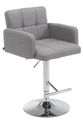 Produktbild von CLP Barhocker Los Angeles, Stoff höhenverstellbar und drehbar grau Gestell Farbe chrom