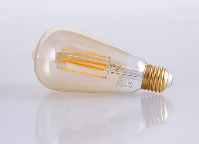 Produktbild von Glühbirne ST64 E27 Fassung, Vintage-Leuchtmittel m. Bernsteinglas, Dimmbar