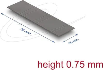 Produktbild von Delock - Thermo-Pad - conductive, 70 x 20 x 0.75 mm, for M.2 modules, 3.0 W/mK - Grau