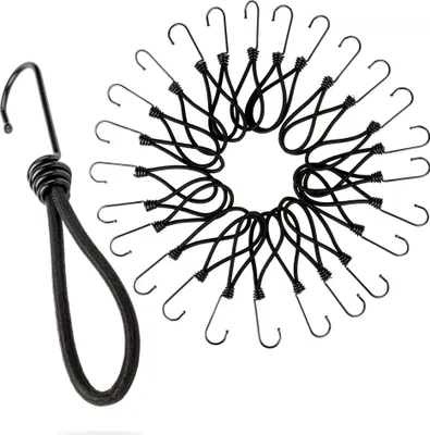 Produktbild von PRETEX Spanngummi mit Haken - Set mit 25 Stück x 18cm Expander mit Öse - Hochbelastbare Gummispanner Perfekt als Planenspanner für Camping oder zur Transportsicherung für Anhänger
