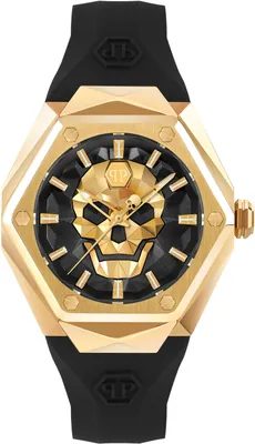 Produktbild von Philipp Plein PWADA0224 $KULL SPIKES LADY gold schwarz Silikon Damen Uhr NEU
