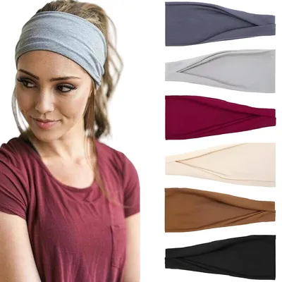 Productafbeelding van Haarband Dames - 6 Stuks Vouwen Haarbanden Set - Dames haarbanden - Sporthaarband - 6 Kleuren