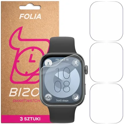 Produktbild von Schutzfolie für den Bildschirm für Huawei Watch Fit 3, Bizon Watch HydroFlex, 3 Stück