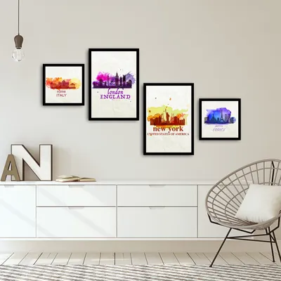 Productafbeelding van Wallity, 4PSCT-APY1026, Bunt, canvasprints, 136 x 75 cm, schilderij: 100% MDF (dikte: 2)