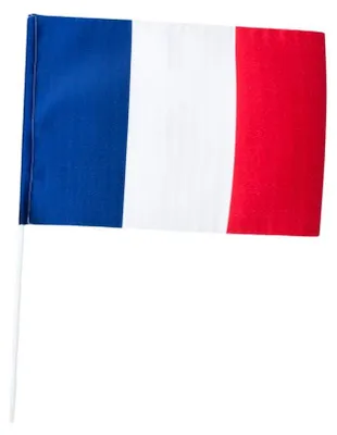 Frankreich-Flagge aus Stoff 30x40 cm mit Stange 60 cm