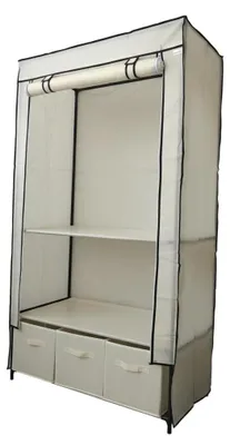 Produktbild von Lendo Online Faltschrank 90x47x163 cm Creme mit Schubladen