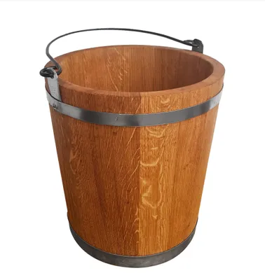 Produktbild von Eichenfass 12L - Holzeimer, Saunakübel, Holzkübel, Handgefertigter Eimer aus Eiche