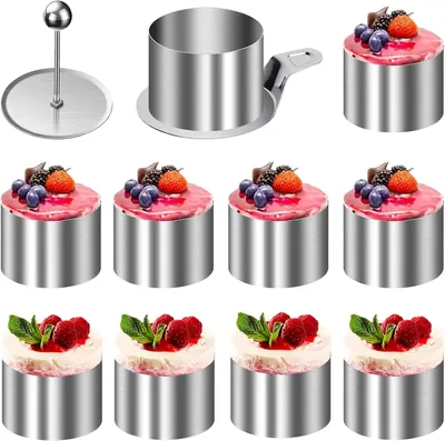 Produktbild von Dessertringe und Servierringe – Set mit 5 Stück – 8 cm Durchmesser – Runde Mousseformen