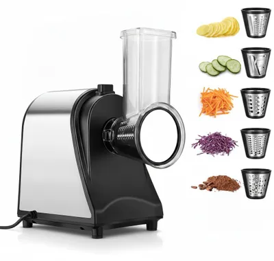 Produktbild von JL cuisine - Elektrische Gemüseschneider - 250 Watt - Edelstahl, KI-generiertes Bild