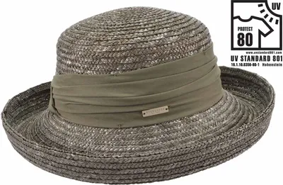 Seeberger fröhlicher Strohhut Bolero aus Borte UV 80 in grün