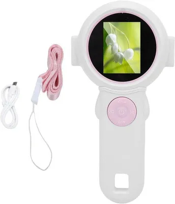 Imagen del producto de Microscopio para niños - Cámara digital - Descubre la ciencia - Ampliación de 1000x - Pantalla de 2 pulgadas - Color rosa
