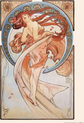 Produktbild von Alphonse Mucha Kunstdruck Bild - Der Tanz, 1898 (80 x 60 cm)
