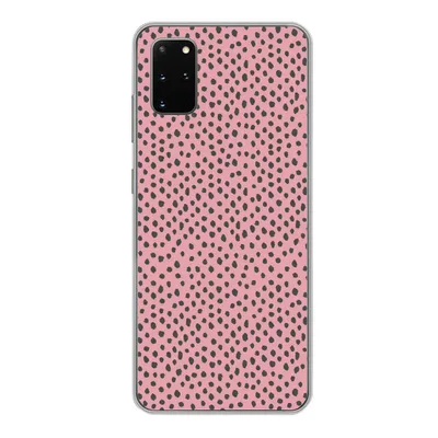 Produktbild von MuchoWow® Handyhülle Schutzhülle Hülle für Samsung Galaxy S20 Plus Polka dots - Rosa - Schwarz Silikon Softcase Handy Hülle - Hartschale
