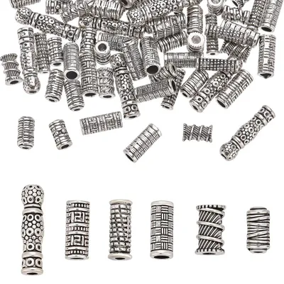 Immagine prodotto di Solidchoice - Set di 60 perline metalliche antiche a forma di tubo