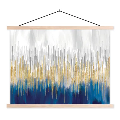 Produktbild von MuchoWow® Textilposter Abstrakt - Gemälde - Öl 40x30 cm mit holzfarbenen Rahmen - Bilder